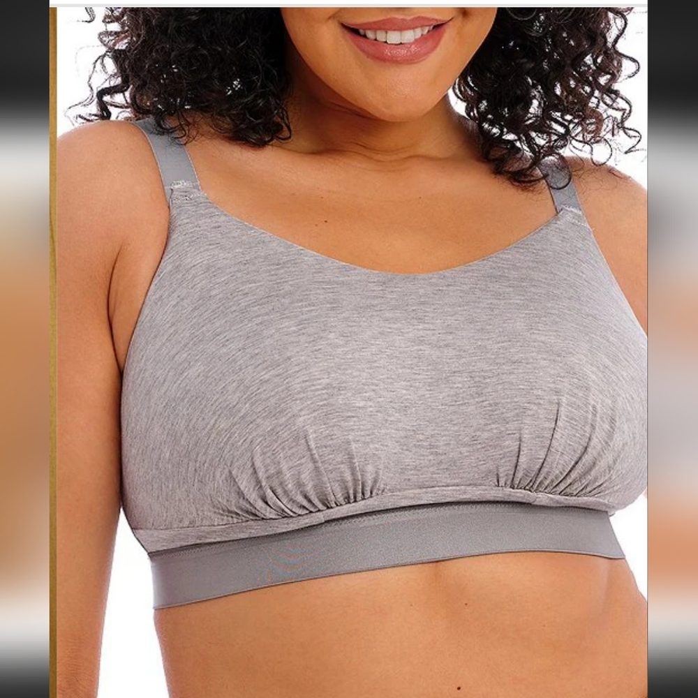 ELOMI DOWNTIME WIREFREE BRALETTE IN GREY MARl/SZ:36I/J ;38G/H 42I/J